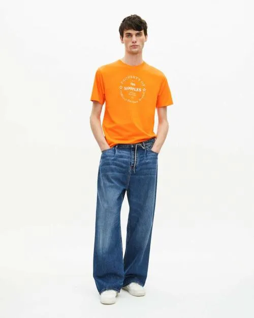 Men Tshirts The Kooples Orange Screen Print TShirt Orange