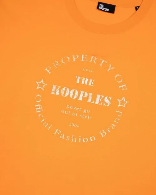 Men Tshirts The Kooples Orange Screen Print TShirt Orange