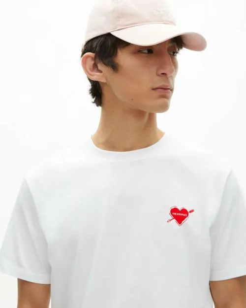 Men Tshirts The Kooples White TShirt With Heart Flocking White