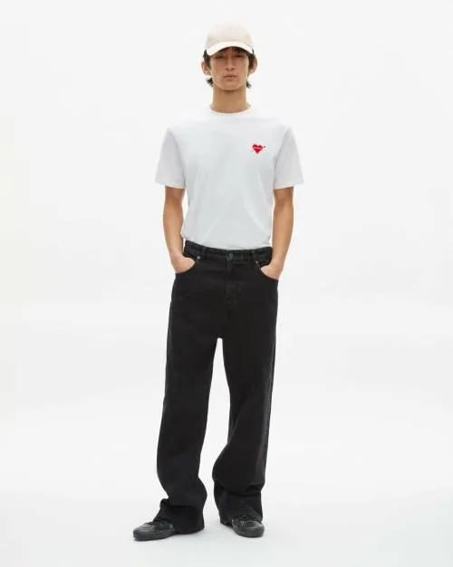 Men Tshirts The Kooples White TShirt With Heart Flocking White