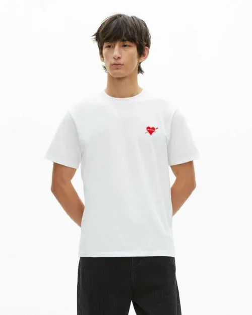 Men Tshirts The Kooples White TShirt With Heart Flocking White