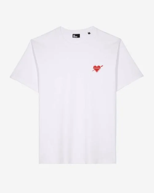 Men Tshirts The Kooples White TShirt With Heart Flocking White