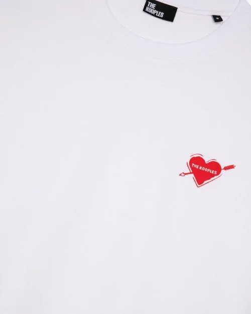 Men Tshirts The Kooples White TShirt With Heart Flocking White