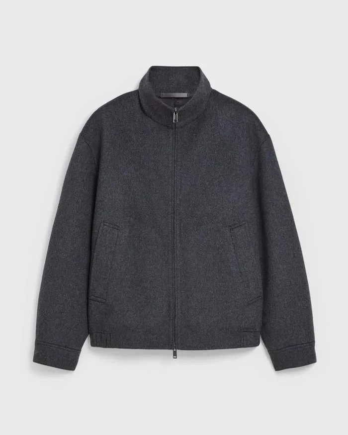 Men Theory Outerwear Straight Jacket In DoubleFace WoolCashmere Dark Charcoal Melange