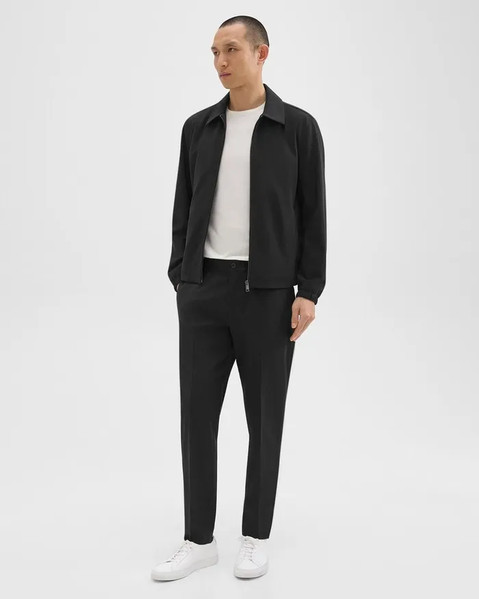 Men Theory Pants Larin Drawstring Pant In Stretch Wool Black