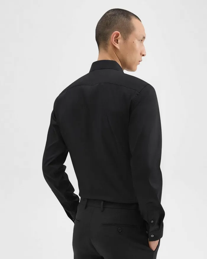 Men Theory Shirts Sylvain Shirt In Good Cotton Black