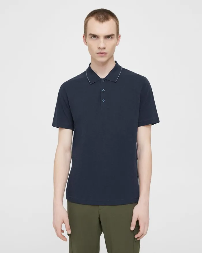 Men Theory TShirts Polos Bron Polo Shirt In Slub Cotton Eclipse