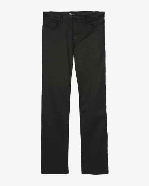 Men Trousers and Jeans The Kooples Black LeatherEffect StraightCut Jeans Black