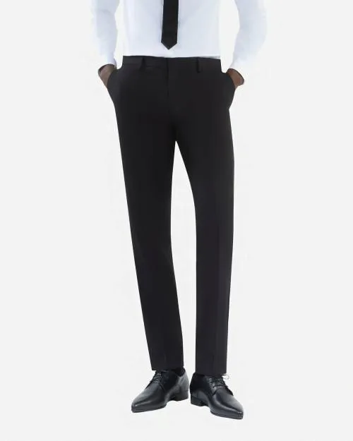 Men Trousers and Jeans The Kooples Black Wool Suit Pants Slim Fit Black