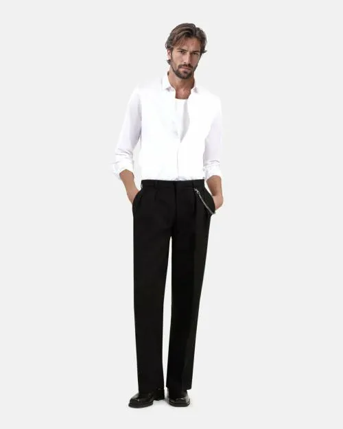 Men Trousers and Jeans The Kooples WideLeg Black Cargo Pants Black