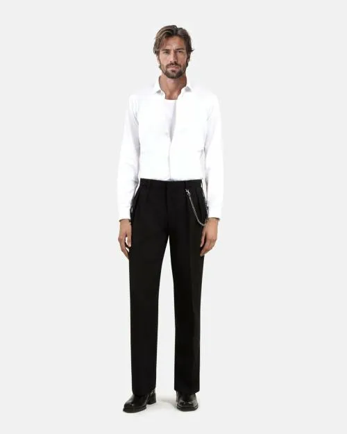 Men Trousers and Jeans The Kooples WideLeg Black Cargo Pants Black