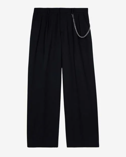 Men Trousers and Jeans The Kooples WideLeg Black Cargo Pants Black