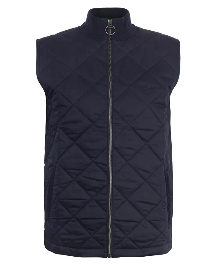 Men Vests Barbour Essential Box Quilt Gilet Charcoal Marl