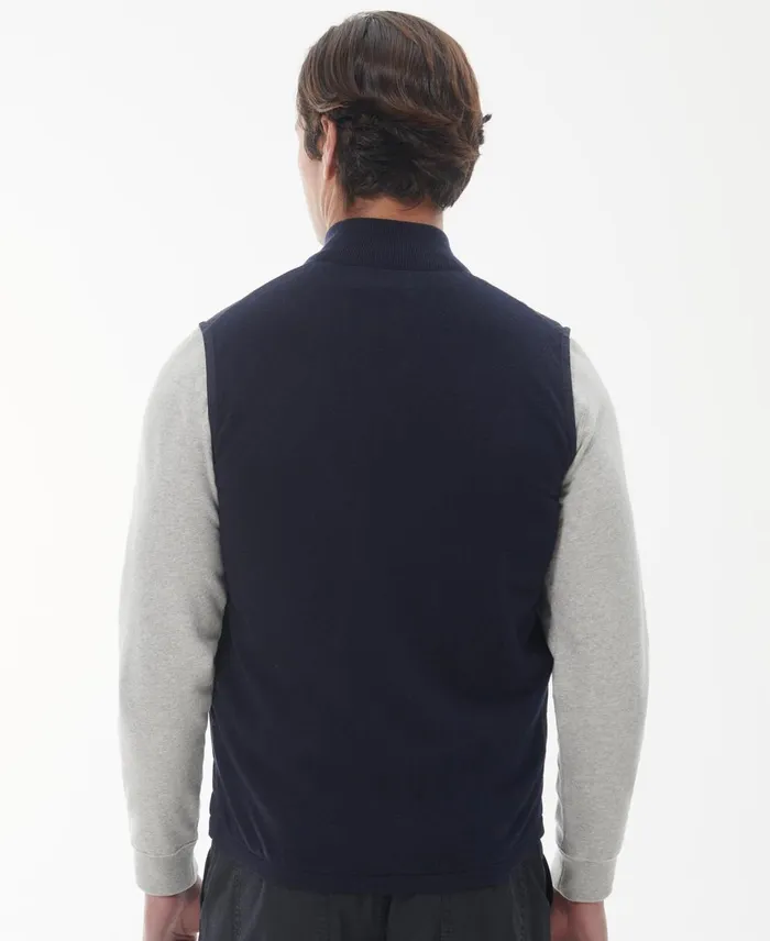 Men Vests Barbour Essential Box Quilt Gilet Charcoal Marl