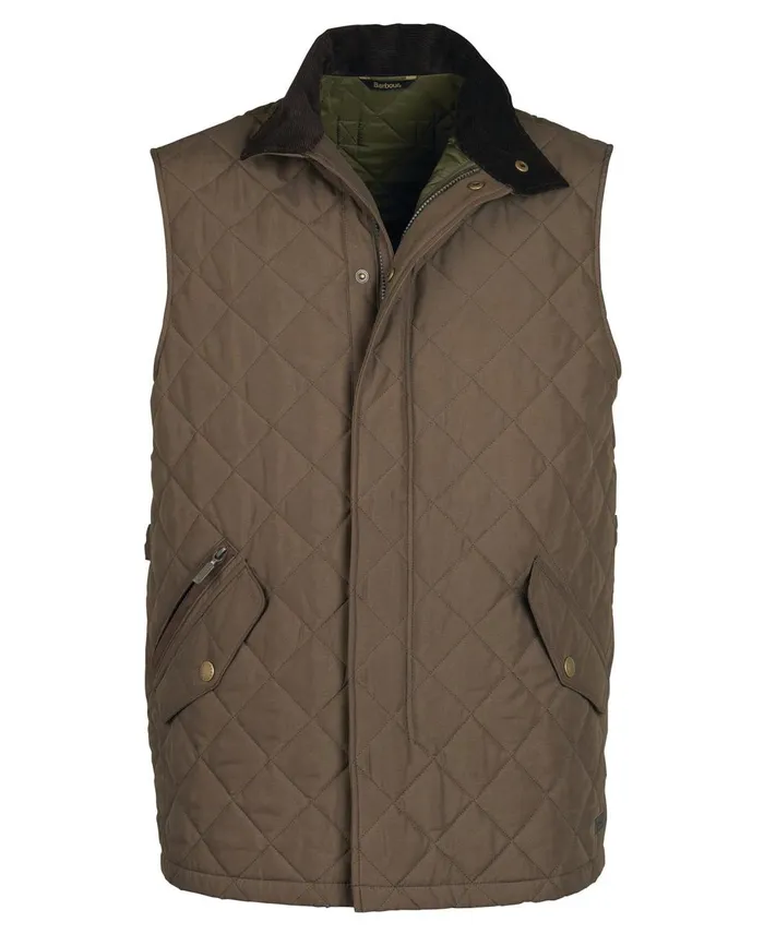 Men Vests Barbour Shoveler Gilet Dk Olive Men Vests Barbour Shoveler Gilet Dk Olive