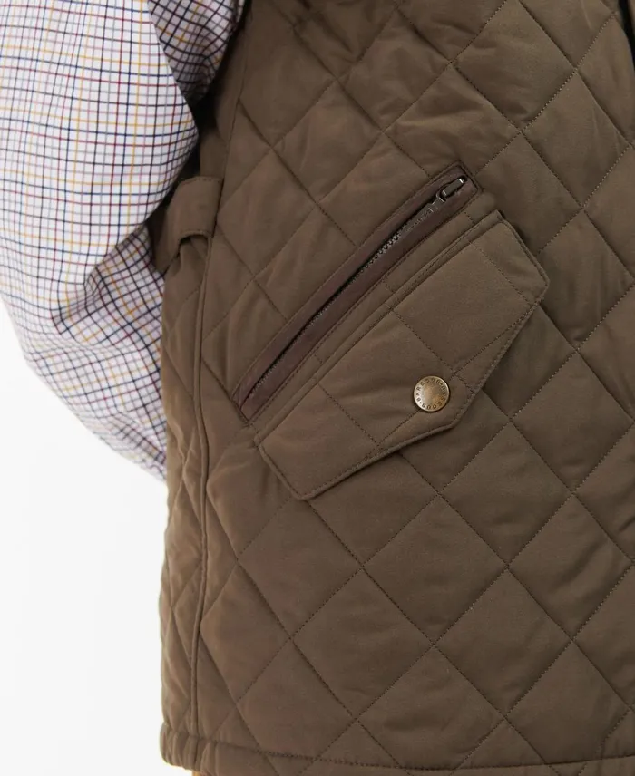 Men Vests Barbour Shoveler Gilet Dk Olive Men Vests Barbour Shoveler Gilet Dk Olive