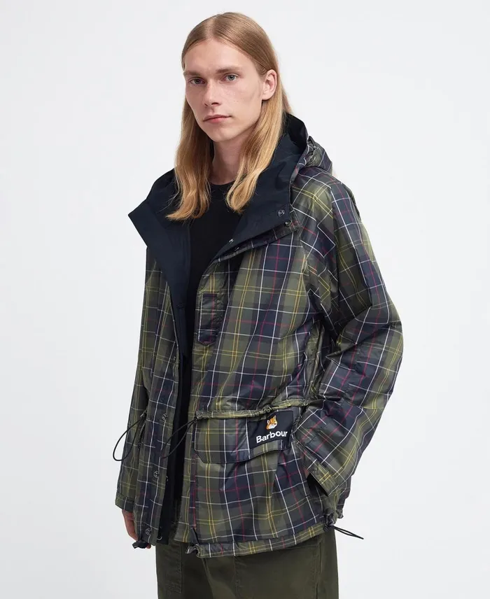 Men Waterproof Jackets Barbour X Maison Kitsun Military Reversible Waterproof Jacket Classic Black