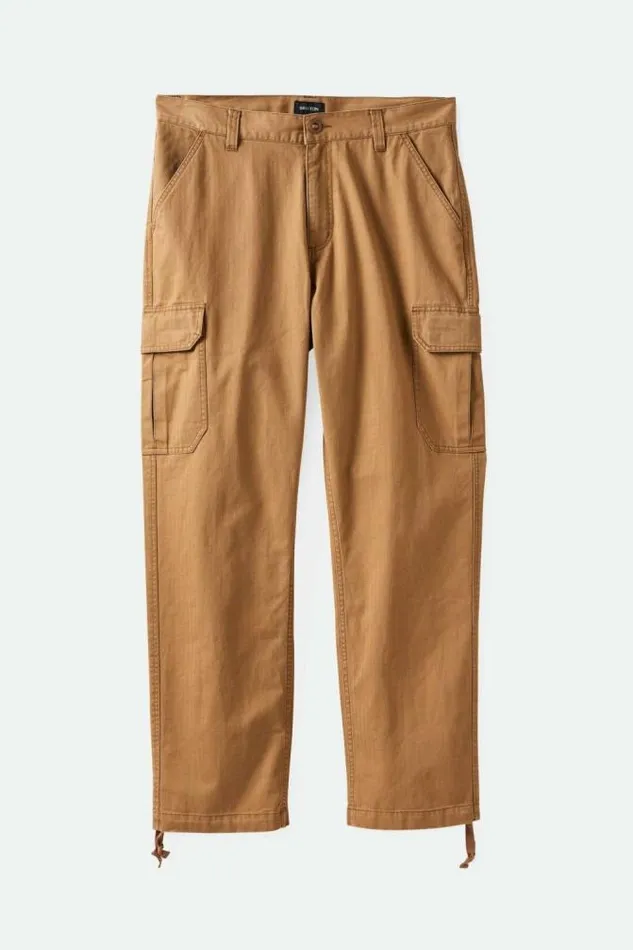 Men Waypoint Herringbone Relaxed Cargo Pant Tobacco Brown Brixton Pants