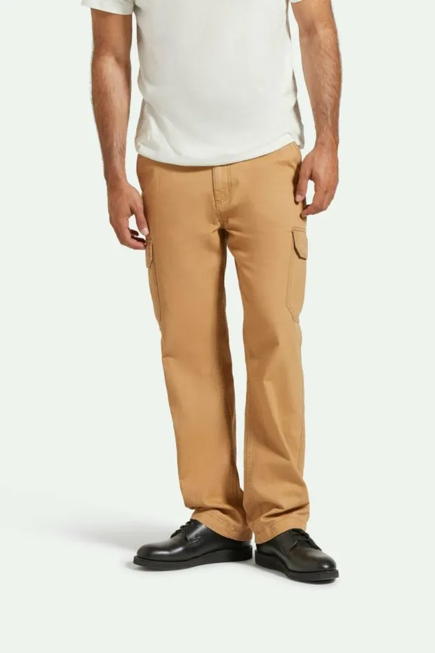 Men Waypoint Herringbone Relaxed Cargo Pant Tobacco Brown Brixton Pants