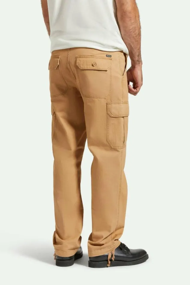 Men Waypoint Herringbone Relaxed Cargo Pant Tobacco Brown Brixton Pants
