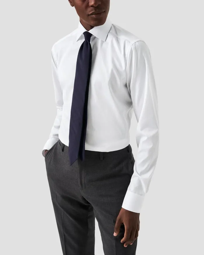 Men White Signature Twill Shirt Extra Long Sleeves White Eton Dress Shirts Men White Signature Twill Shirt Extra Long Sleeves White Eton Dress Shirts