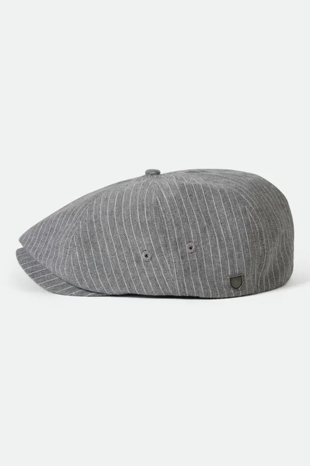 MenWomen Brood Lightweight Newsboy Cap Light Greywhite Stripe Chambray Brixton Caps