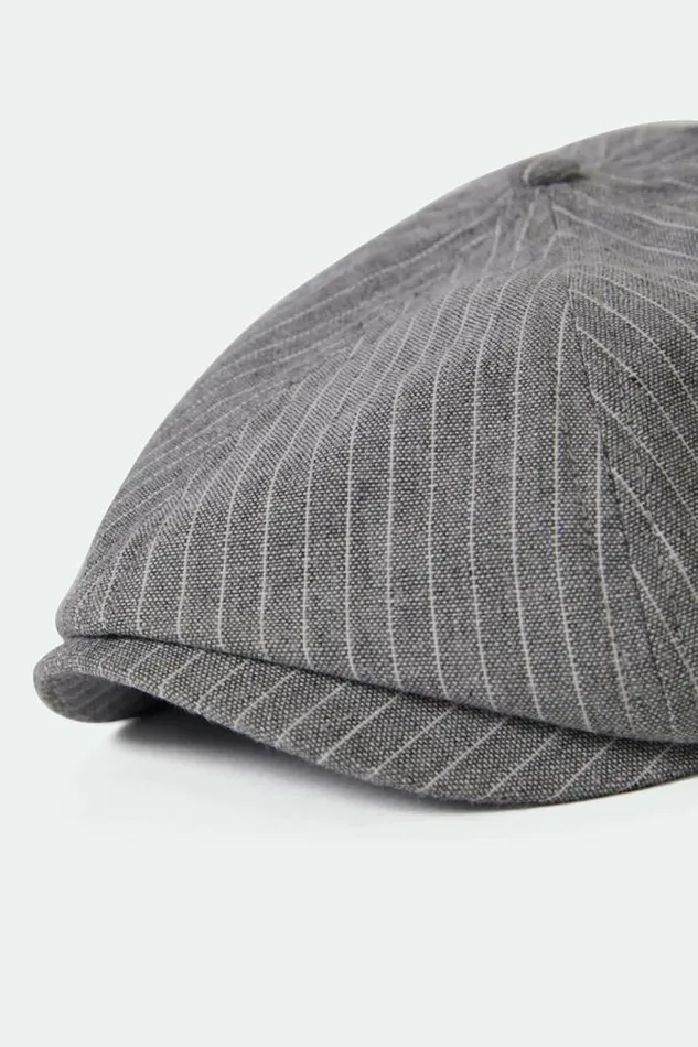 MenWomen Brood Lightweight Newsboy Cap Light Greywhite Stripe Chambray Brixton Caps