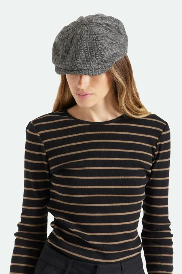 MenWomen Brood Newsboy Cap Greyblack Brixton Caps