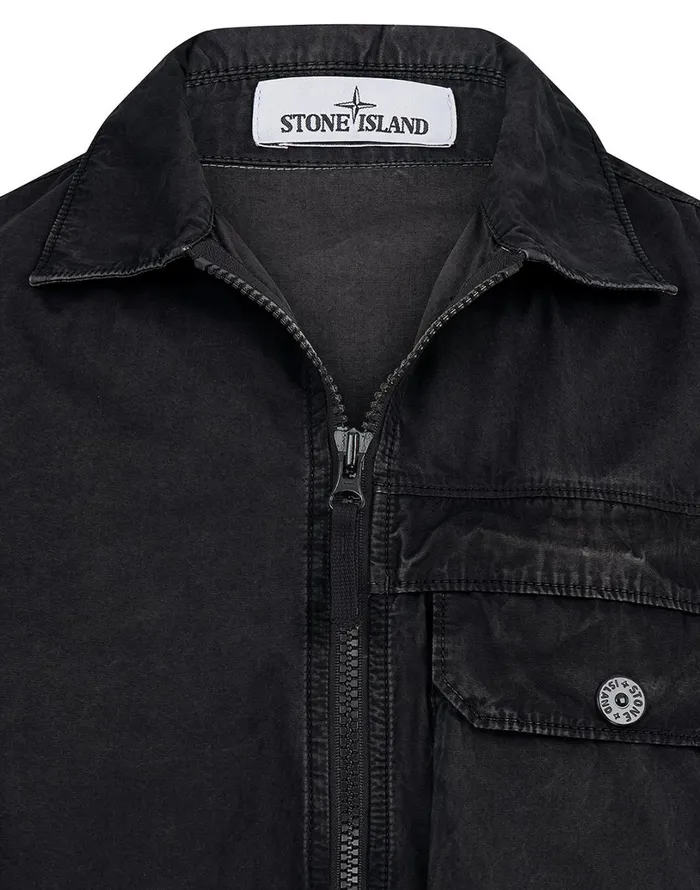 Mens 107Wn TCoOld Overshirt In Black Stone Island Overshirts