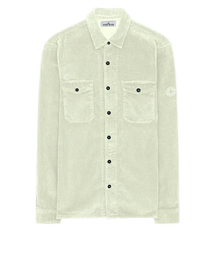 Mens 12111 Long Sleeve Shirt In Butter Stone Island Shirts