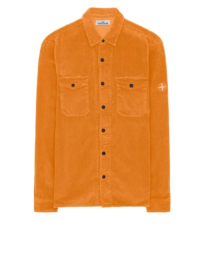 Mens 12111 Long Sleeve Shirt In Orange Stone Island Shirts