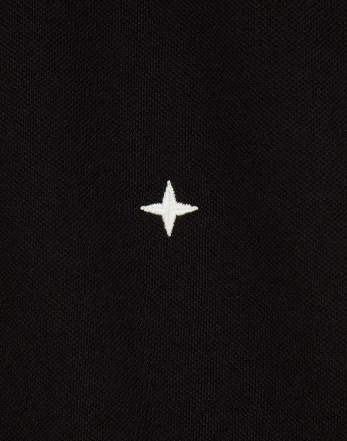 Mens 21718 Short Sleeve Polo Shirt In Black Stone Island Polo Shirts