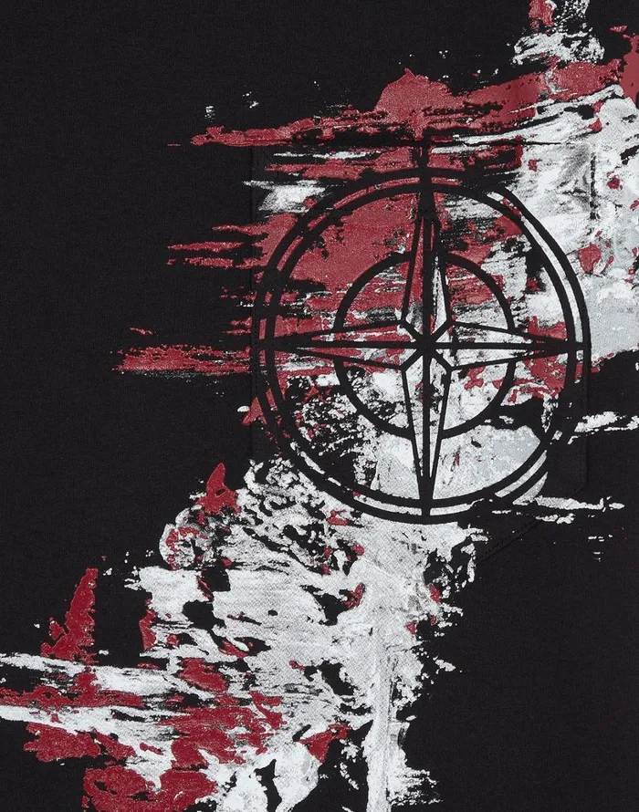 Mens 24682 Paint Stroke 3 ShortSleeve TShirt In Black Stone Island TShirts