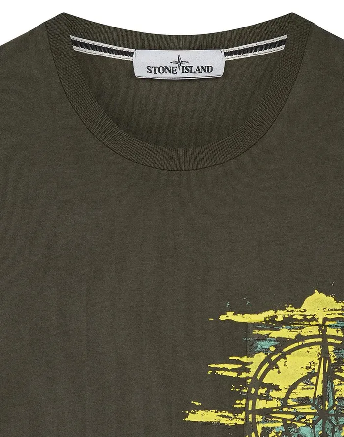 Mens 24682 Paint Stroke 3 ShortSleeve TShirt In Dark Forest Stone Island TShirts