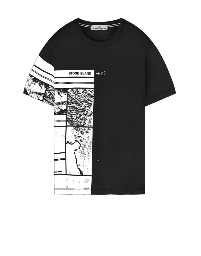 Mens 2Ns87 Mural Part 3 ShortSleeve TShirt In Black Stone Island TShirts