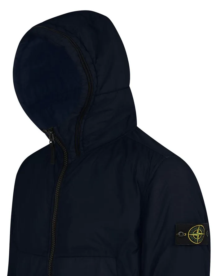 Mens 40423 Garment Dyed Crinkle Reps Ny With PrimaloftTc Hooded Blouson In Navy Stone Island Coats 038 Jackets