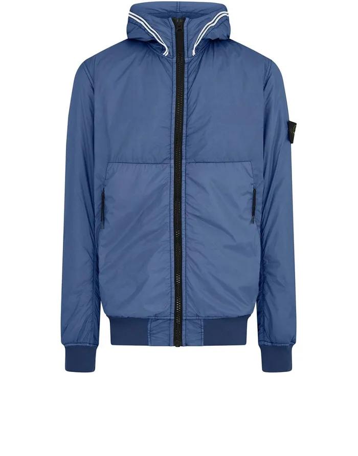 Mens 40423 Garment Dyed Crinkle Reps Ny With PrimaloftTc Hooded Blouson In Periwinkle Stone Island Coats 038 Jackets Mens 40423 Garment Dyed Crinkle Reps Ny With PrimaloftTc Hooded Blouson In Periwinkle Stone Island Coats 038 Jackets