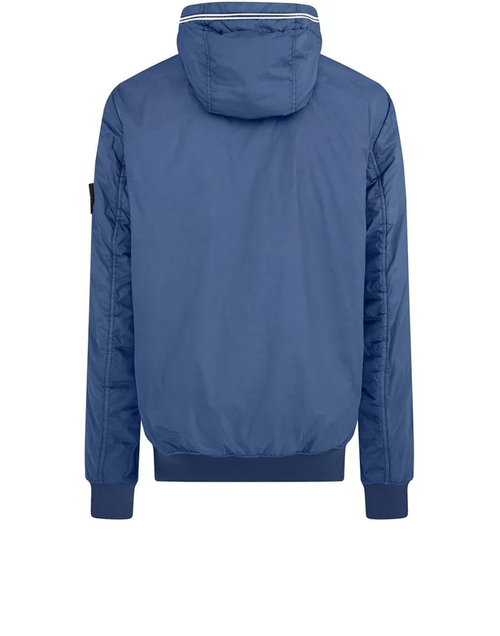 Mens 40423 Garment Dyed Crinkle Reps Ny With PrimaloftTc Hooded Blouson In Periwinkle Stone Island Coats 038 Jackets