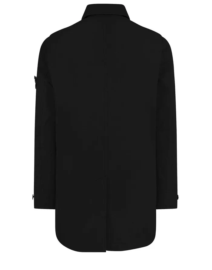 Mens 42149 DavidTc With Primaloft Insulation Technology Short Trench Coat In Black Stone Island Coats 038 Jackets
