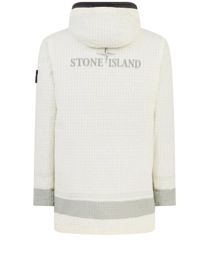 Mens 43499 Reflective Ripstop Chin With Detachable Lining Jacket In Butter Stone Island Coats 038 Jackets