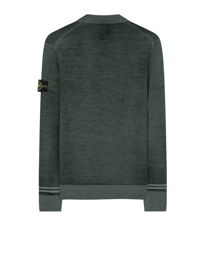 Mens 555A8 Fast Dye Airbrush Crewneck Jumper In Dark Forest Stone Island Knitwear
