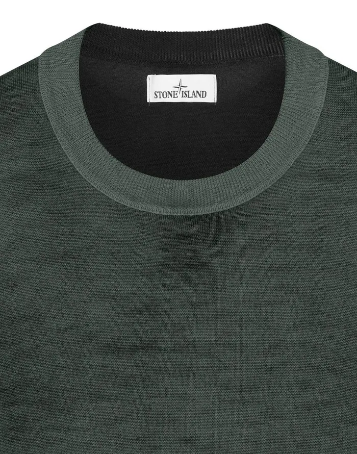 Mens 555A8 Fast Dye Airbrush Crewneck Jumper In Dark Forest Stone Island Knitwear