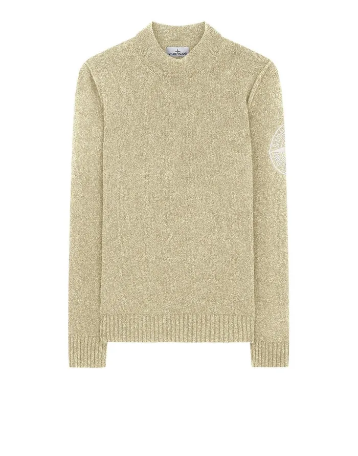 Mens 592C7 Crewneck Jumper In Butter Stone Island Knitwear