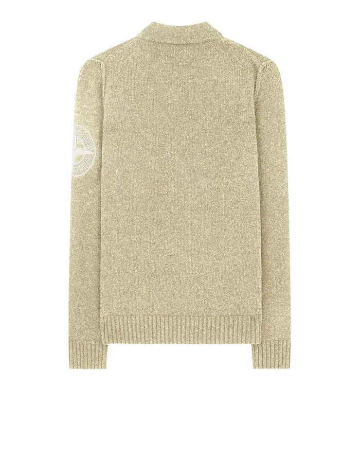 Mens 592C7 Crewneck Jumper In Butter Stone Island Knitwear