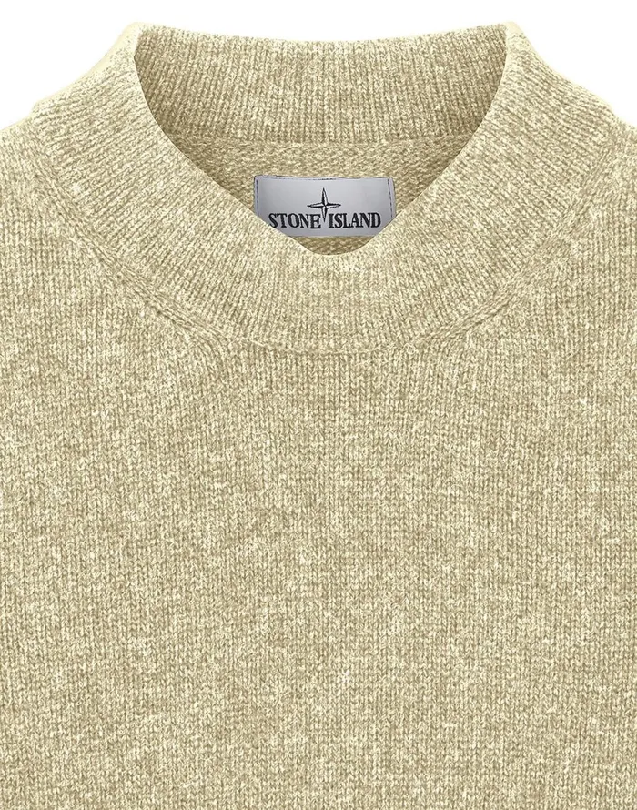 Mens 592C7 Crewneck Jumper In Butter Stone Island Knitwear