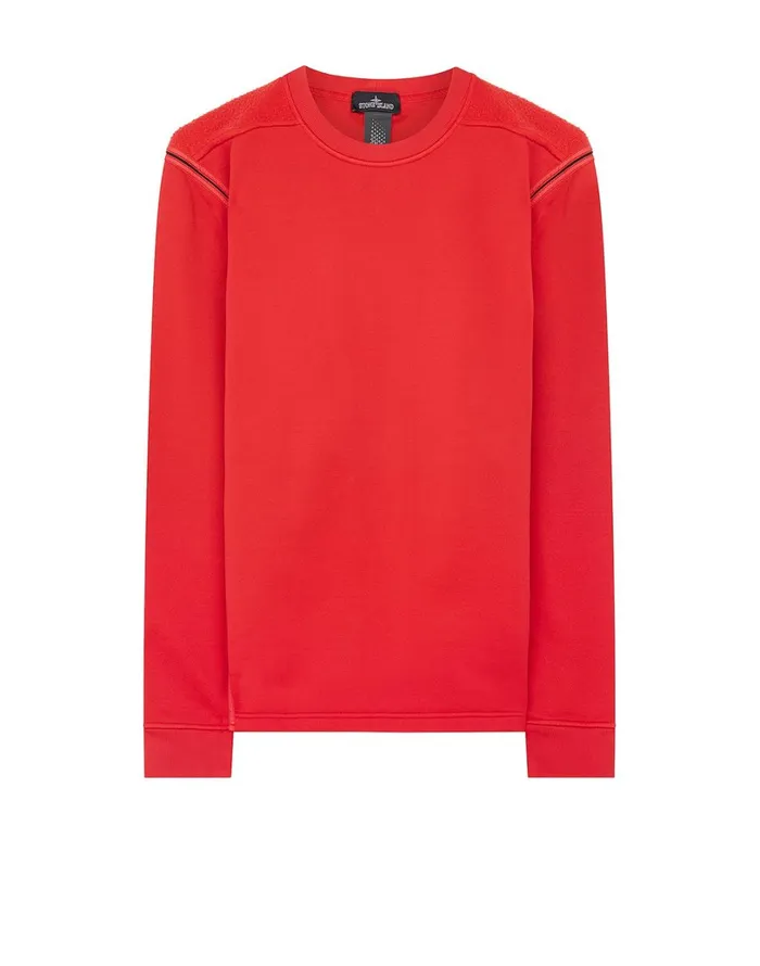 Mens 60207 Engineered Pill Crewneck In Red Stone Island Sweatshirts