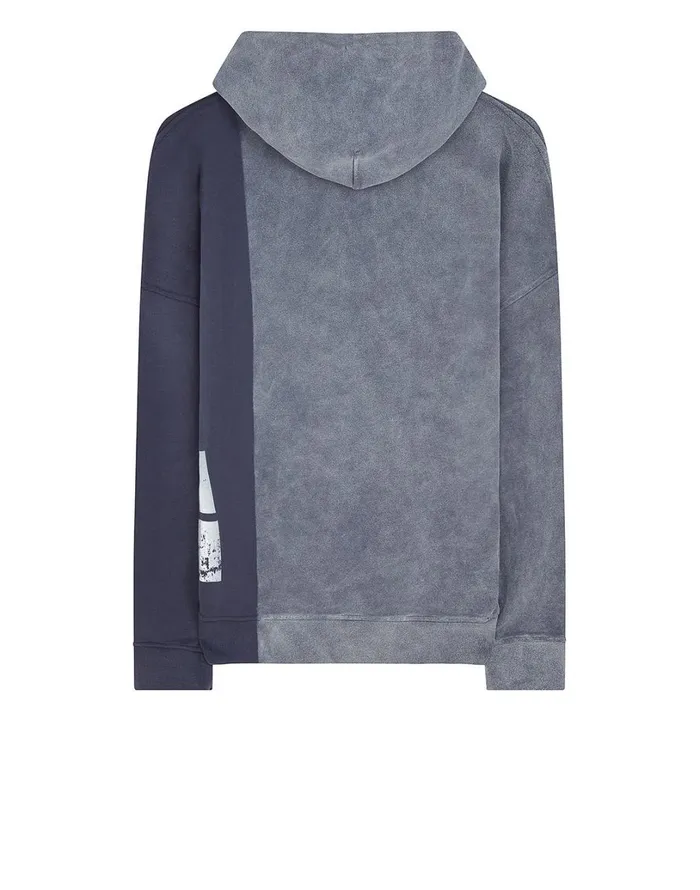 Mens 61889 Dust Two Hooded Sweatshirt In Marine Blue Stone Island Sweatshirts