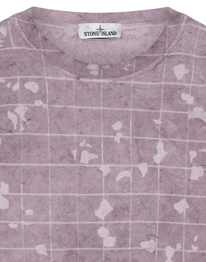 Mens 636E2 Dust Colour With Ghillie Laser Camo Sweatshirt In Violet Stone Island Sweatshirts