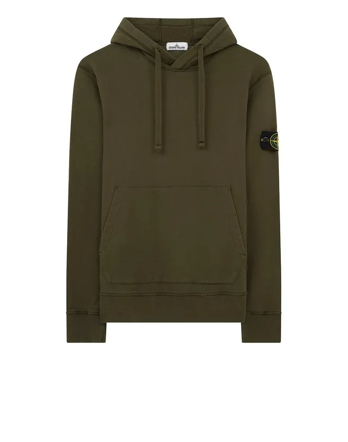 Mens 64120 Hooded Sweatshirt In Dark Forest Stone Island Sweatshirts
