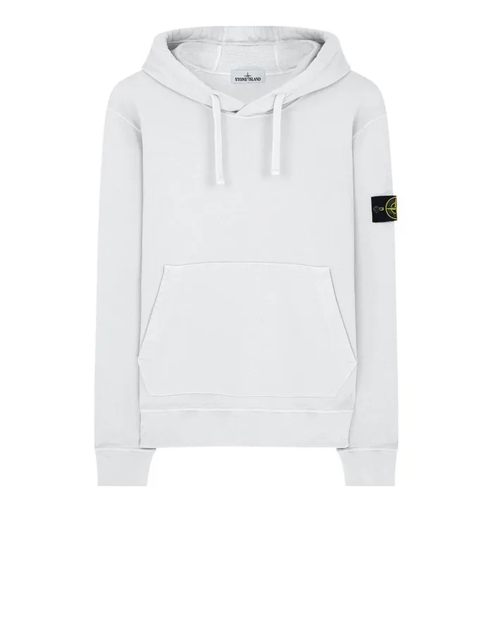 Mens 64120 Hooded Sweatshirt In White Stone Island Sweatshirts
